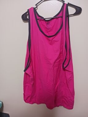 Fruit of the Loom Mens Hot Pink Tank with Black Trim 4xl A-19